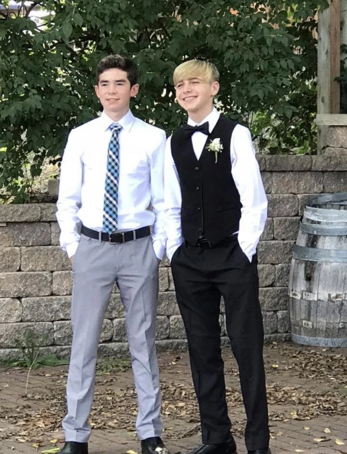 Andrew Powell and Kaiden Walter at homecoming, freshman year of high school