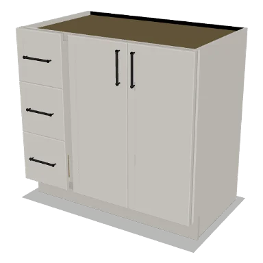 VSD36L cabinet in Micro Shaker Off White