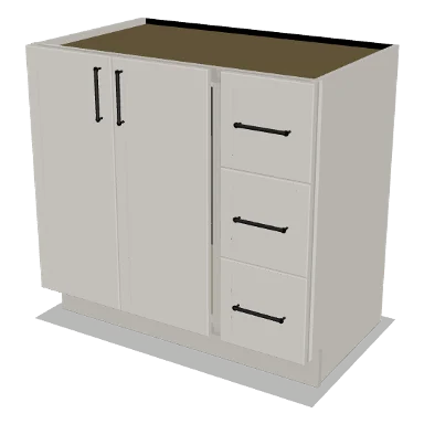 VSD36R cabinet in Micro Shaker Off White