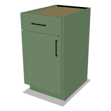 B18-Trash cabinet in Micro Shaker Sage Green