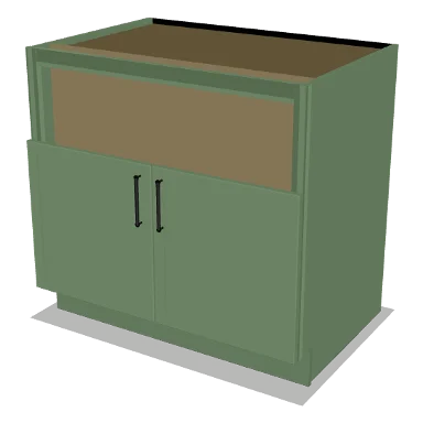 FSB36 cabinet in Micro Shaker Sage Green