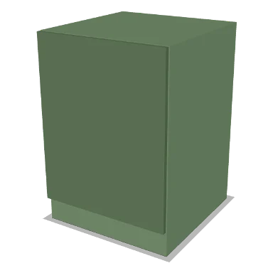 Trashcan cabinet in Micro Shaker Sage Green