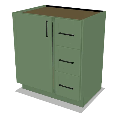 VSD30R cabinet in Micro Shaker Sage Green