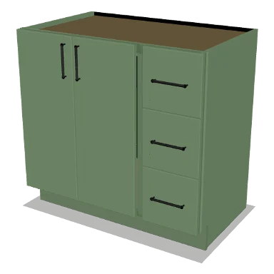 VSD36R cabinet in Micro Shaker Sage Green
