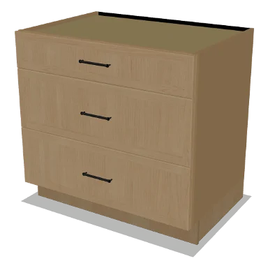 3DB36 cabinet in Micro Shaker White Oak