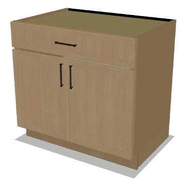 B36 cabinet in Micro Shaker White Oak