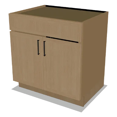 SB33 cabinet in Micro Shaker White Oak