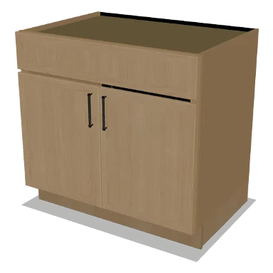 SB36 cabinet in Micro Shaker White Oak