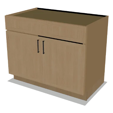 SB42 cabinet in Micro Shaker White Oak