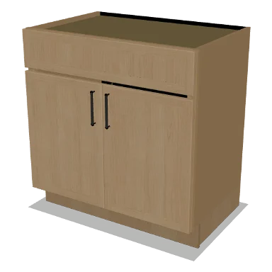 VSB33 cabinet in Micro Shaker White Oak