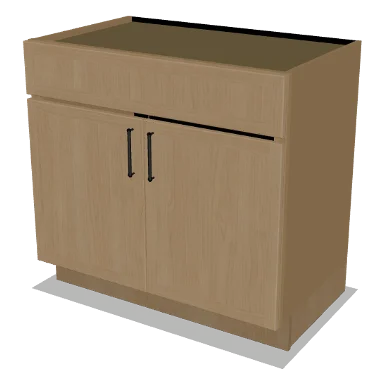 VSB36 cabinet in Micro Shaker White Oak