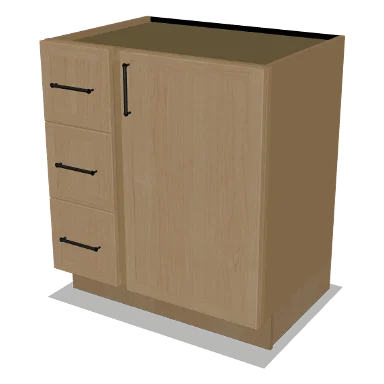 VSD30L cabinet in Micro Shaker White Oak