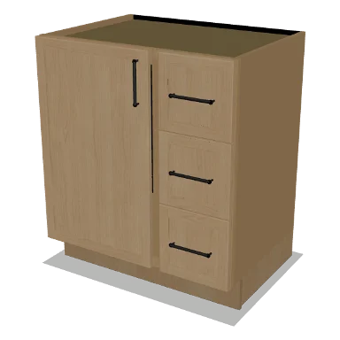 VSD30R cabinet in Micro Shaker White Oak