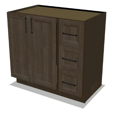 VSD36R cabinet in Transitional Warm Brown Stain