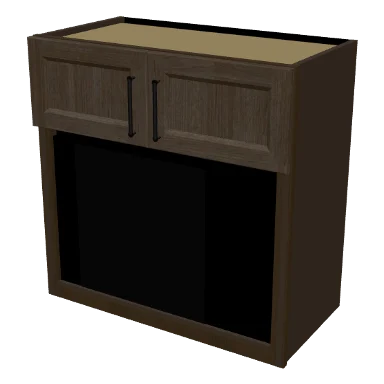 WMO3030 cabinet in Transitional Warm Brown Stain