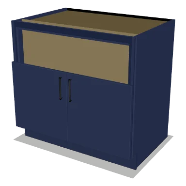 FSB36 cabinet in Shaker Navy Blue