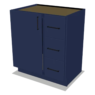 VSD30R cabinet in Shaker Navy Blue