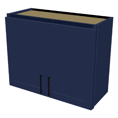 W3024 cabinet in Shaker Navy Blue