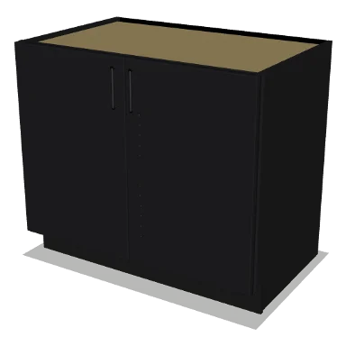 B39FH cabinet in Shaker Black