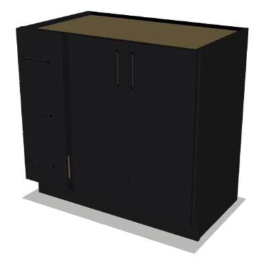 VSD36L cabinet in Shaker Black