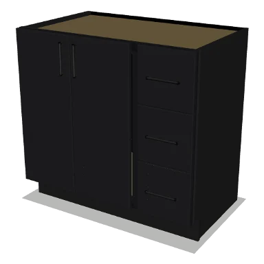 VSD36R cabinet in Shaker Black