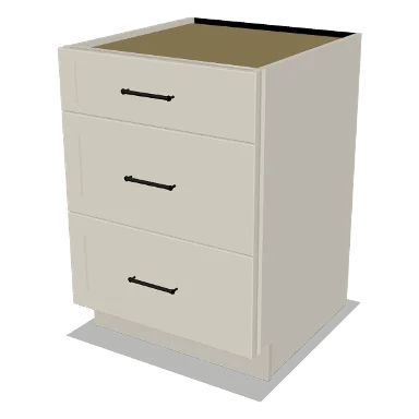 3DB24 cabinet in Shaker Soft White