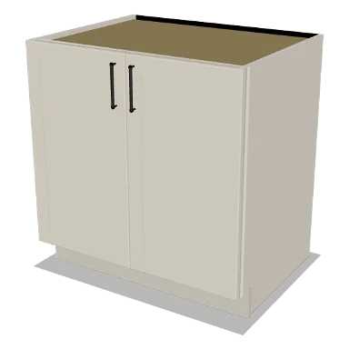 B33FH cabinet in Shaker Soft White