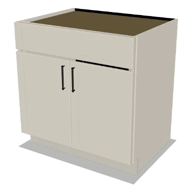 SB33 cabinet in Shaker Soft White