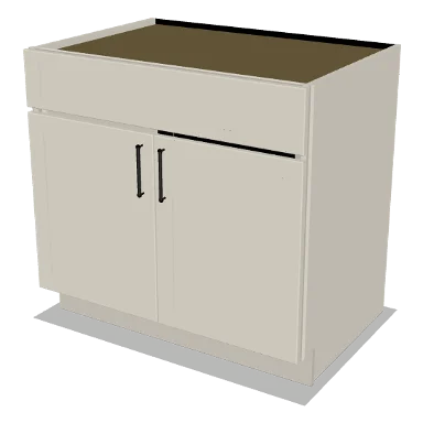 SB36 cabinet in Shaker Soft White