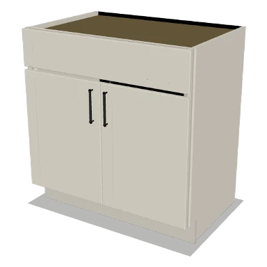VSB33 cabinet in Shaker Soft White