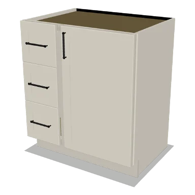 VSD30L cabinet in Shaker Soft White