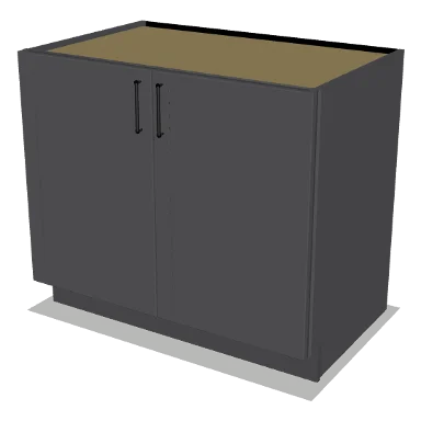 B39FH cabinet in Shaker Dark Gray