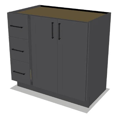 VSD36L cabinet in Shaker Dark Gray