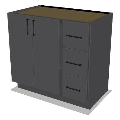 VSD36R cabinet in Shaker Dark Gray