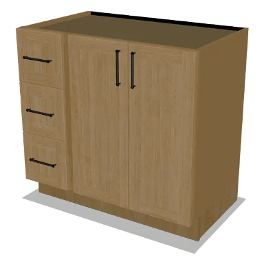 VSD36L cabinet in Shaker Caramel