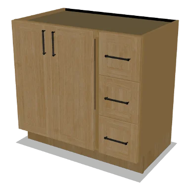VSD36R cabinet in Shaker Caramel