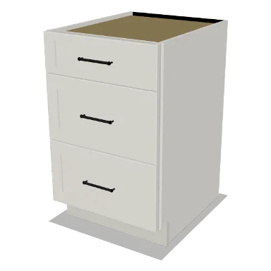 3DB21 cabinet in Shaker Bright White