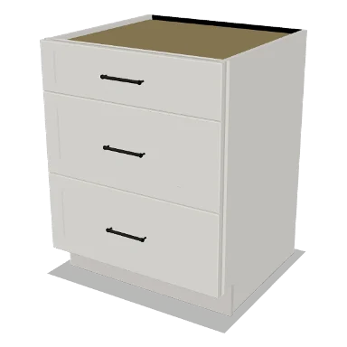 3DB27 cabinet in Shaker Bright White