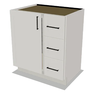 VSD30R cabinet in Shaker Bright White