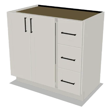VSD36R cabinet in Shaker Bright White