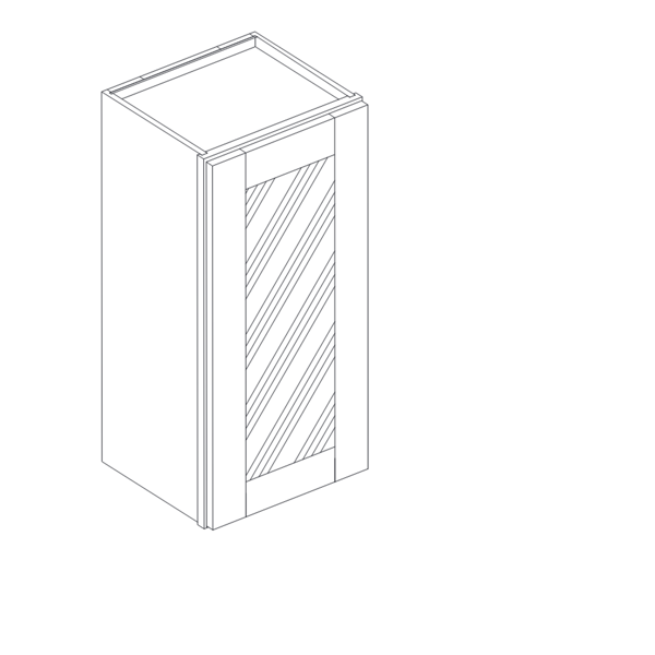 PAINTED INSIDE GLASS DOOR WALL CABINET diagram