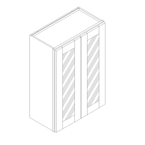 PAINTED INSIDE GLASS DOOR WALL CABINET diagram