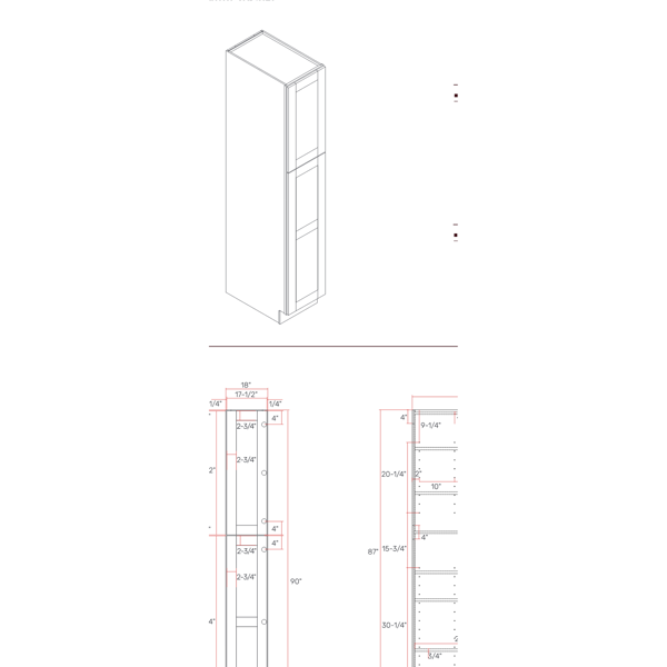 2 DOORS PANTRY CABINET diagram