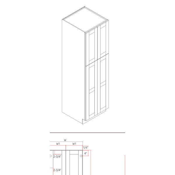 4 DOORS PANTRY CABINET diagram