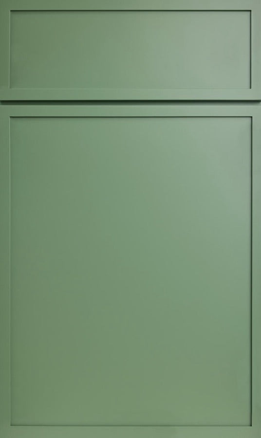 STL Cabinetry sage green micro shaker cabinet door style for Saint Louis kitchens