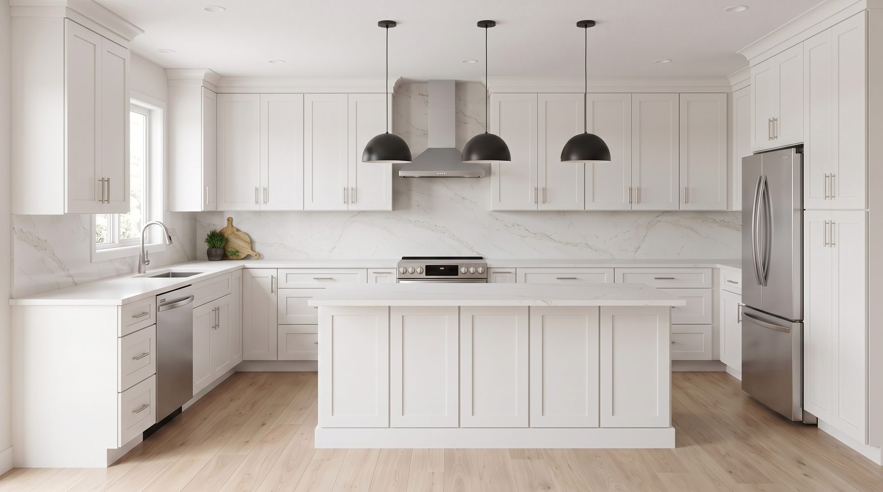 Saint Louis kitchen with STL Cabinetry White shaker cabinets